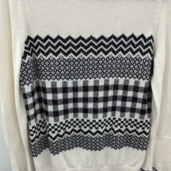 TALBOTS multi pattern womans cottagecore quiet luxury sophisticated sweater L - Picture 4 of 12